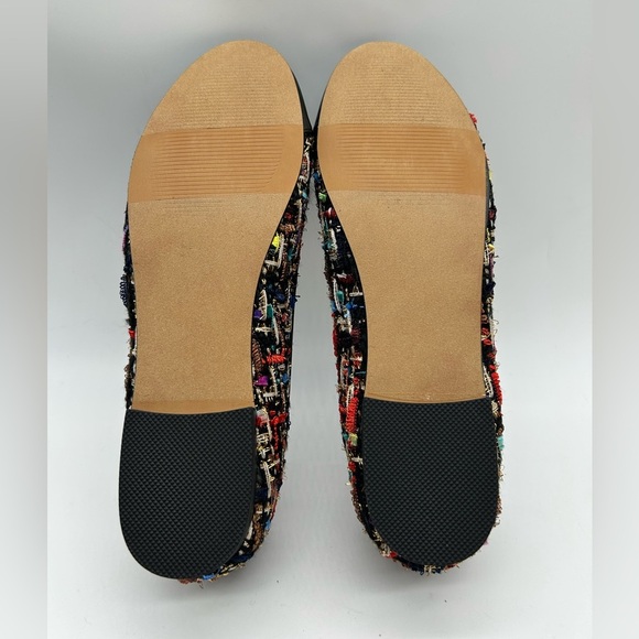 Steve Madden Glossier Colorful Tweed Bow Ballet Flats Black Cap Toe Women’s 10 - Picture 8 of 9